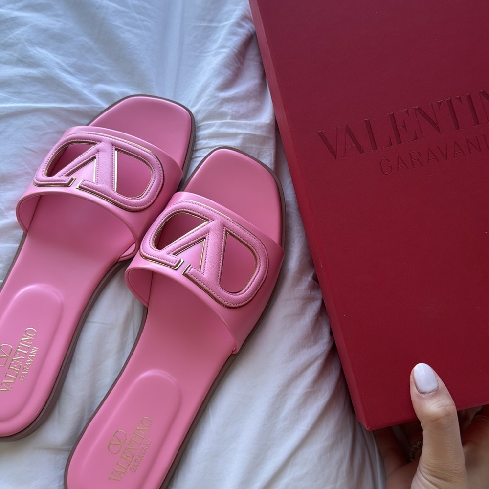 Valentino Garavani Pink Slide Sandals